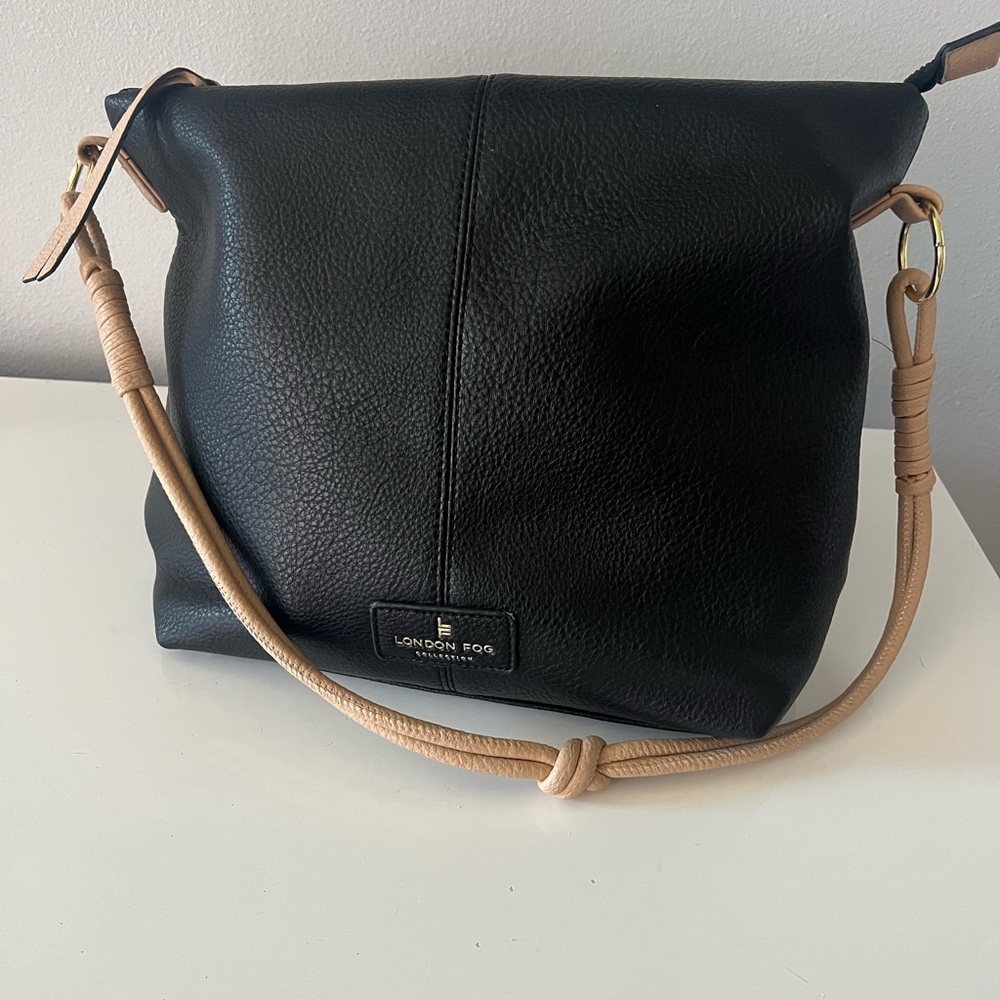 London fog   shoulder purse Black Pebble Leather